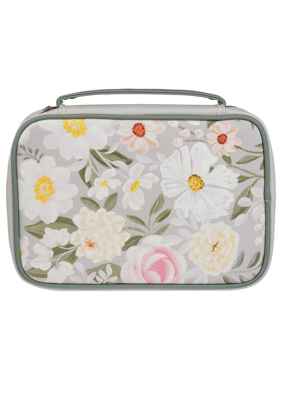 Ps. 23:3 Fashion Green Floral Bible Cover