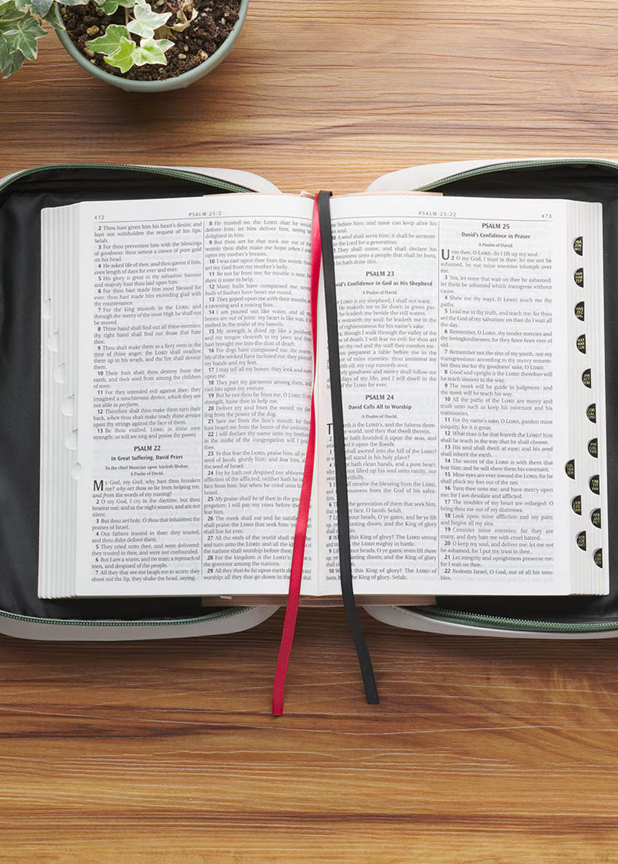 Ps. 23:3 Fashion Green Floral Bible Cover