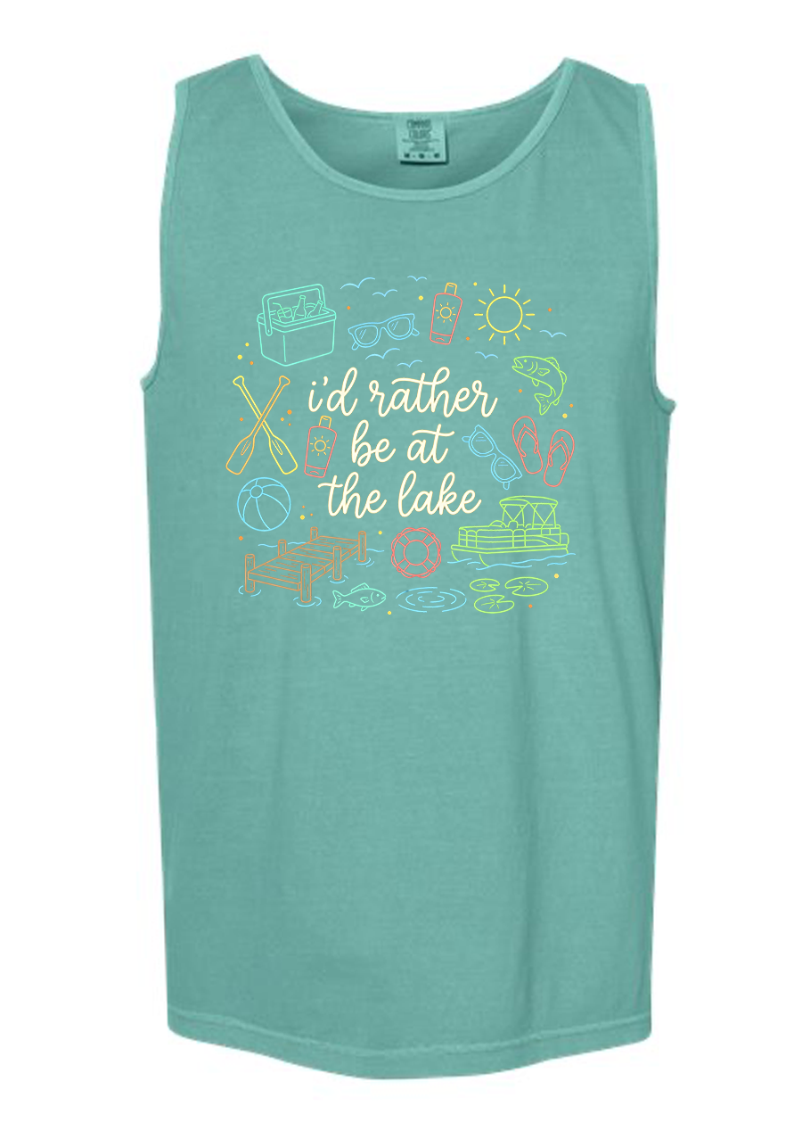 I'd Rather Be At The Lake COMFORT COLORS Tank