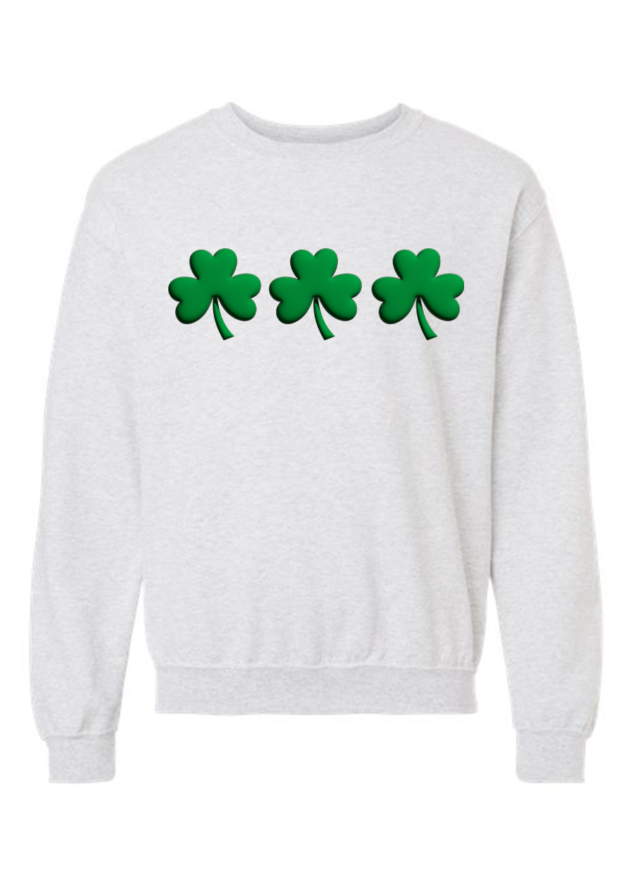 ADULT VINYL PUFF Shamrocks Crewneck Sweatshirt