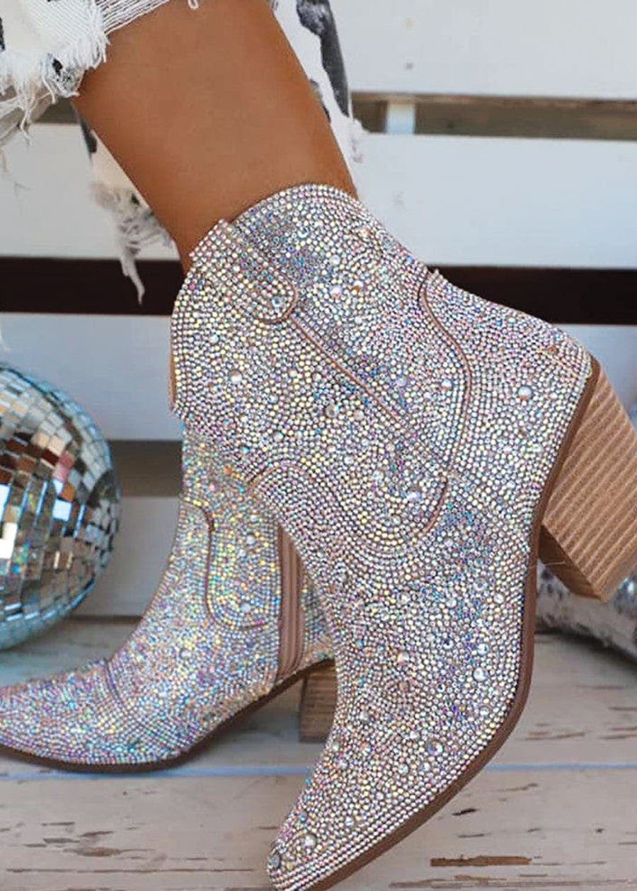 Load image into Gallery viewer, Shine Bright Rhinestone Boots
