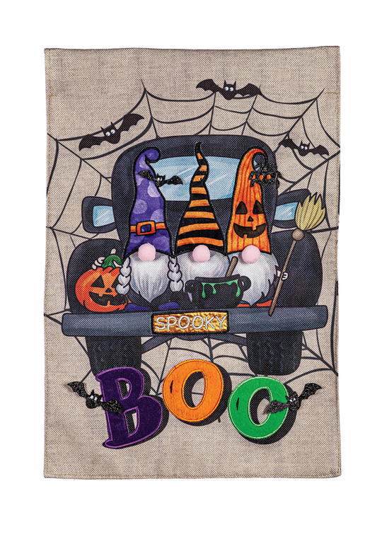 Spooky Truck Garden Burlap Flag