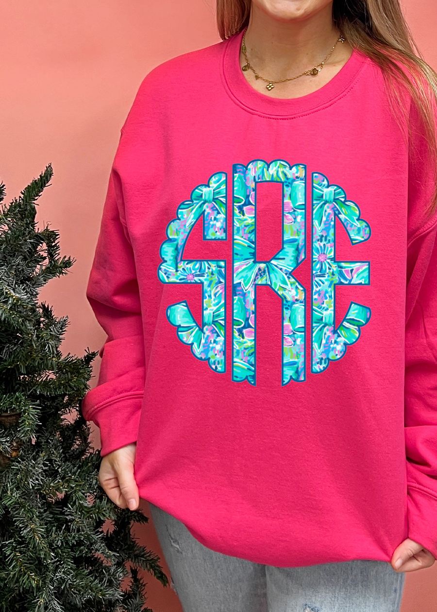 Teal Lilly Monogram Crewneck Sweatshirt