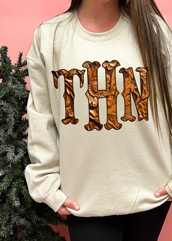 Tooled Monogram Crewneck Sweatshirt