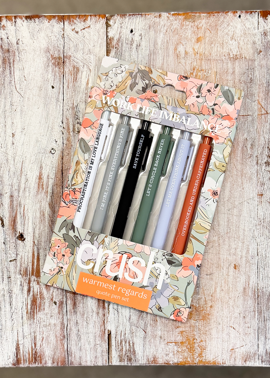 Crush Warmest Regards Quote Pen Set