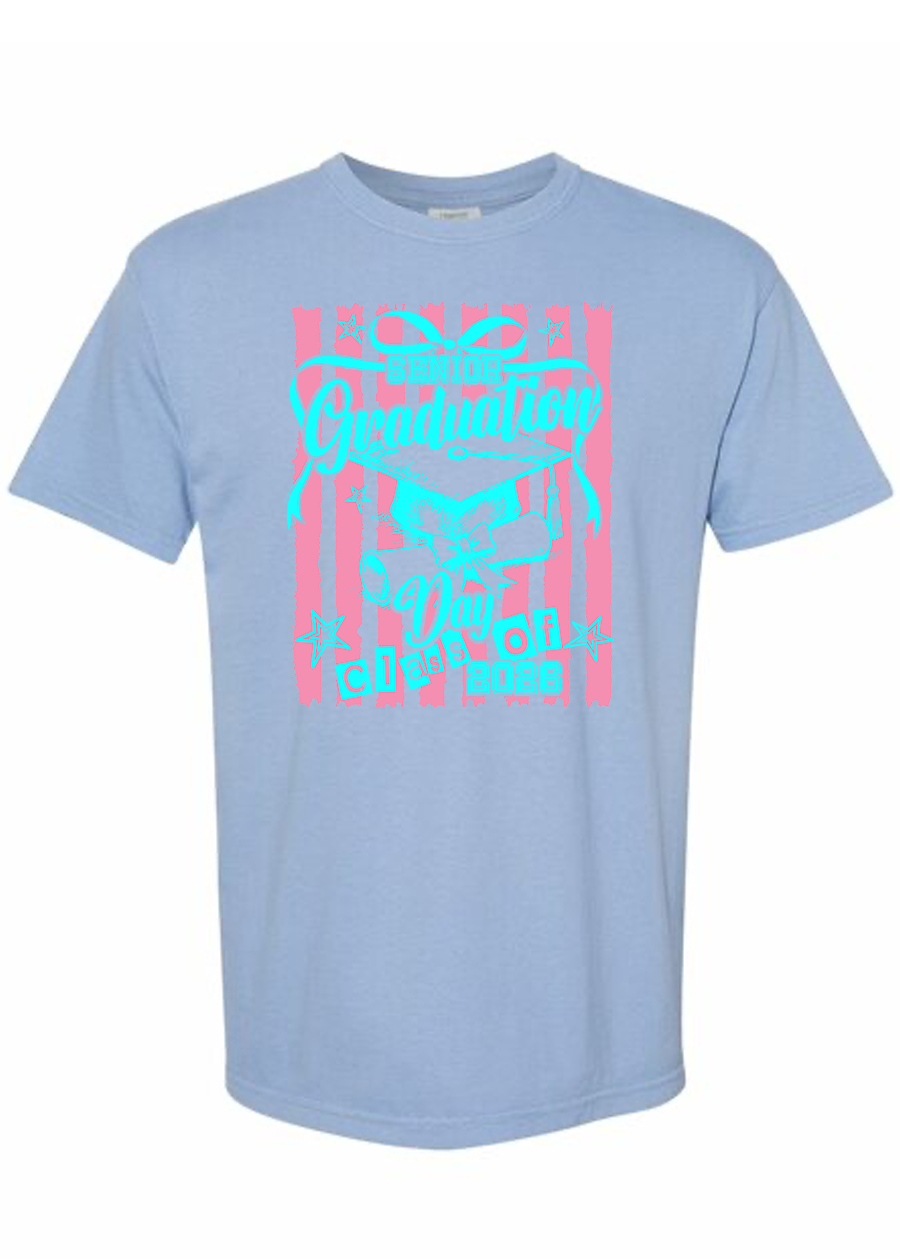ADULT Graduate Striped COMFORT COLORS Tee