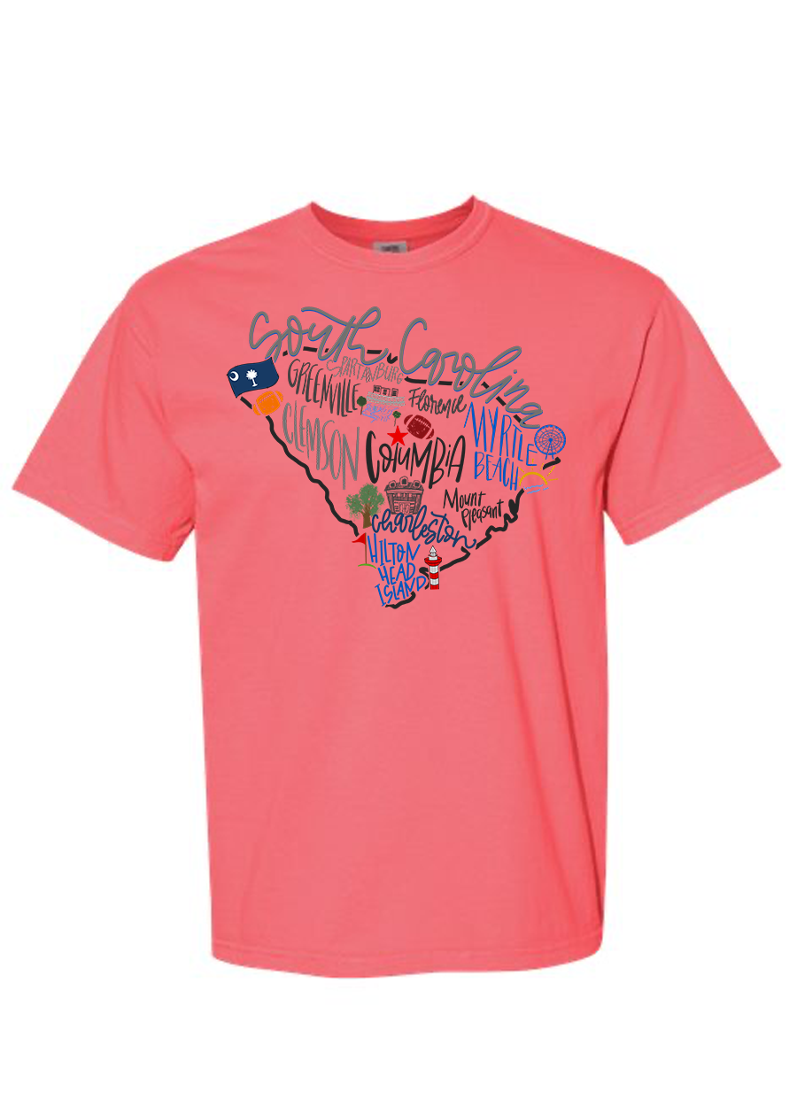 South Carolina Outline COMFORT COLORS Tee