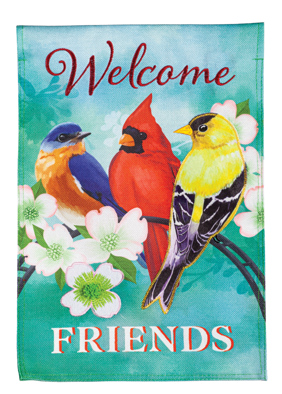 Load image into Gallery viewer, Welcome Friends Burlap Garden Flag
