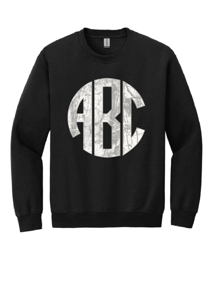 ADULT White Camo Monogram Sweatshirt