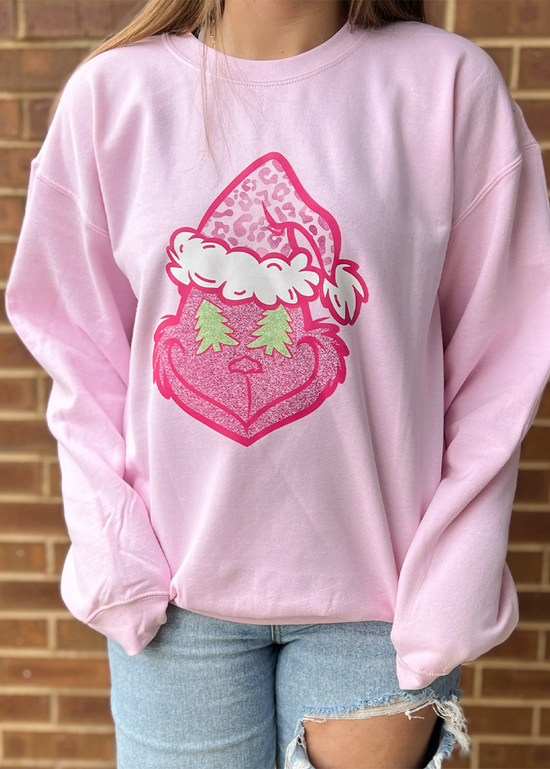 Load image into Gallery viewer, Pink Meanie Crewneck Sweatshirt
