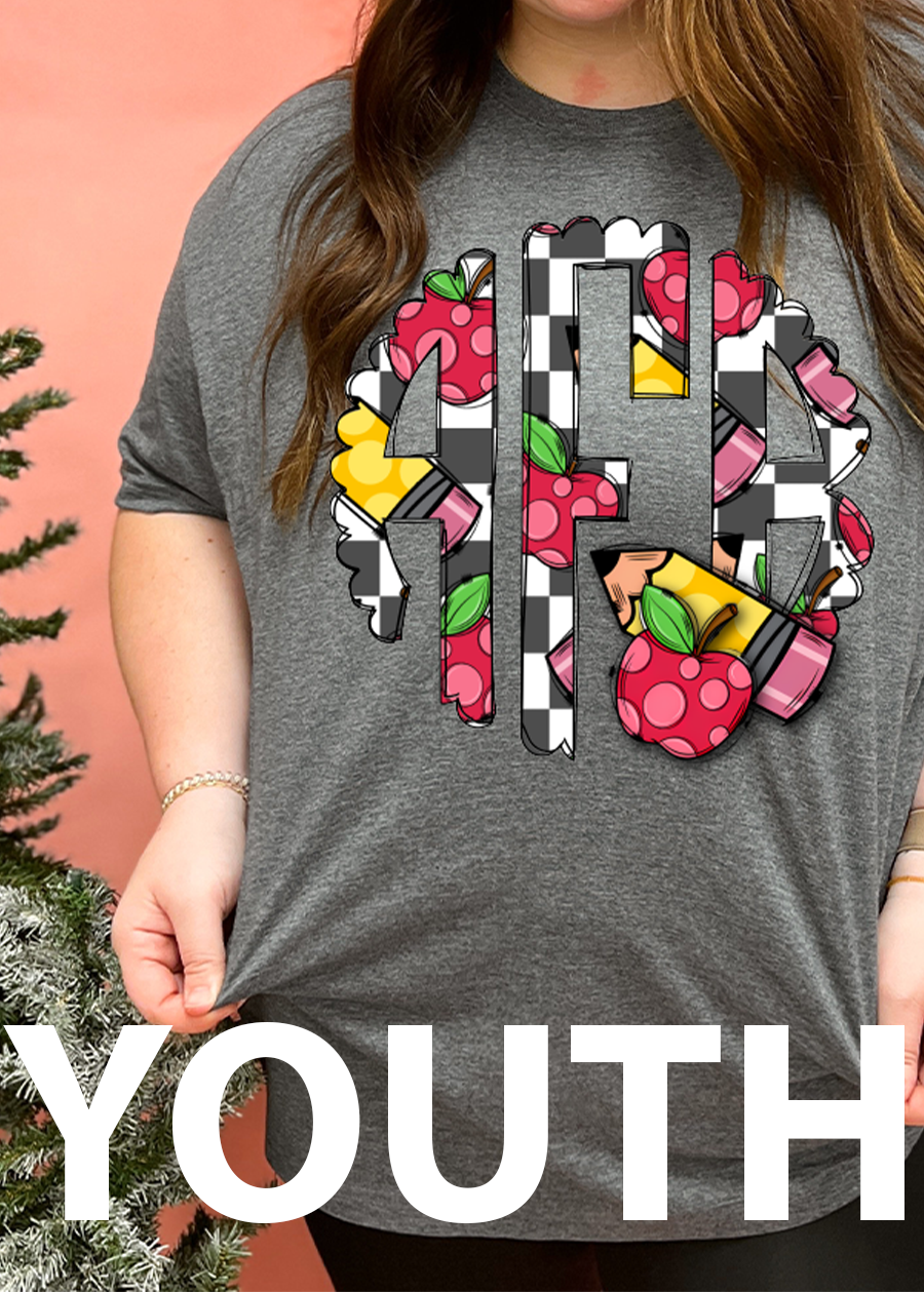 YOUTH School Checkered Monogram Tee