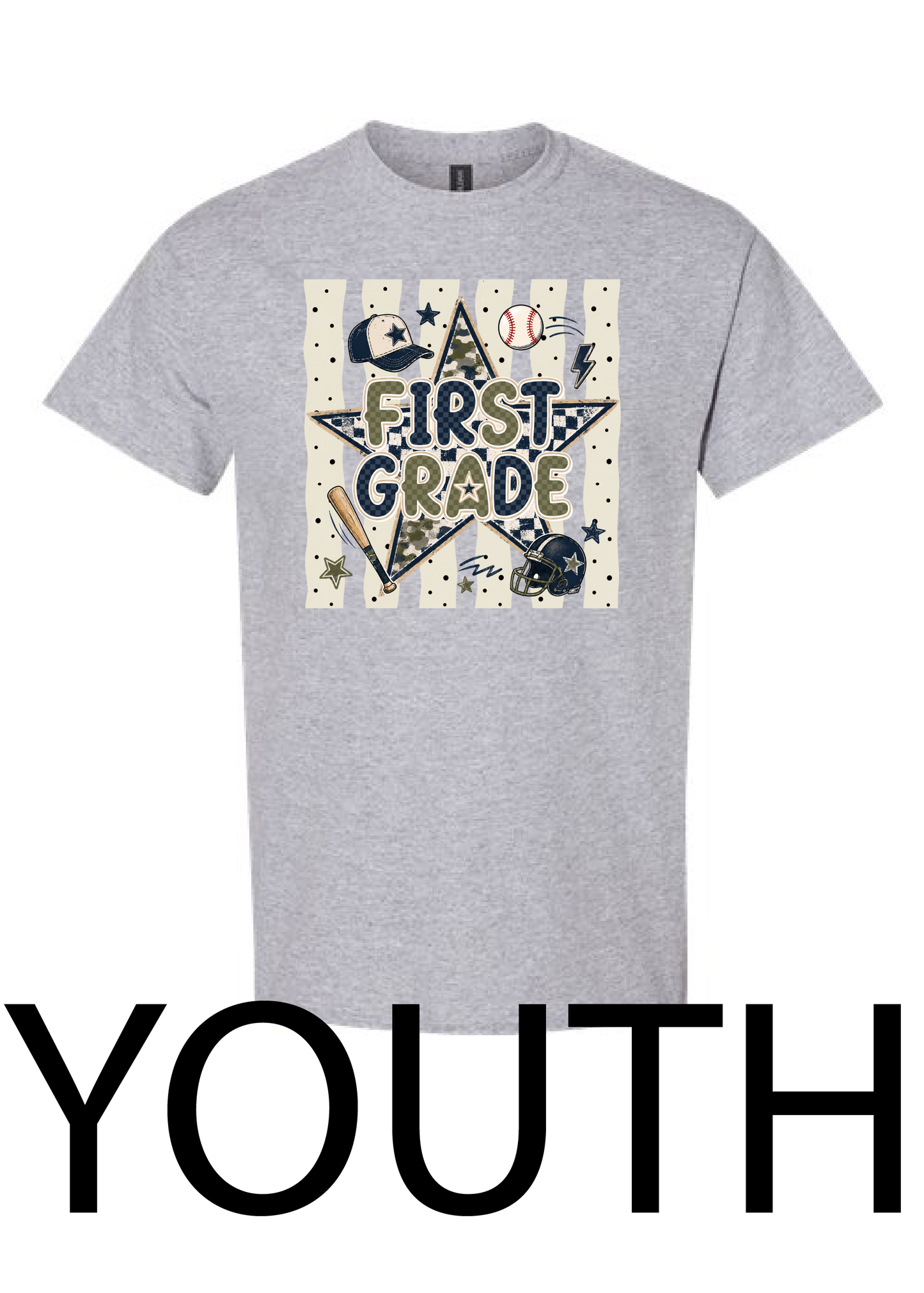 YOUTH  Baseball Star Grade Level Tee