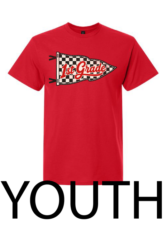 YOUTH Checkered Pennant Grade Level Tee