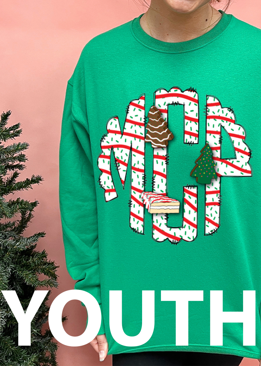 YOUTH Debbie Cake Monogram Crewneck Sweatshirt