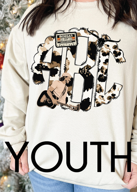 Load image into Gallery viewer, Youth MW Scalloped Monogram Crewneck

