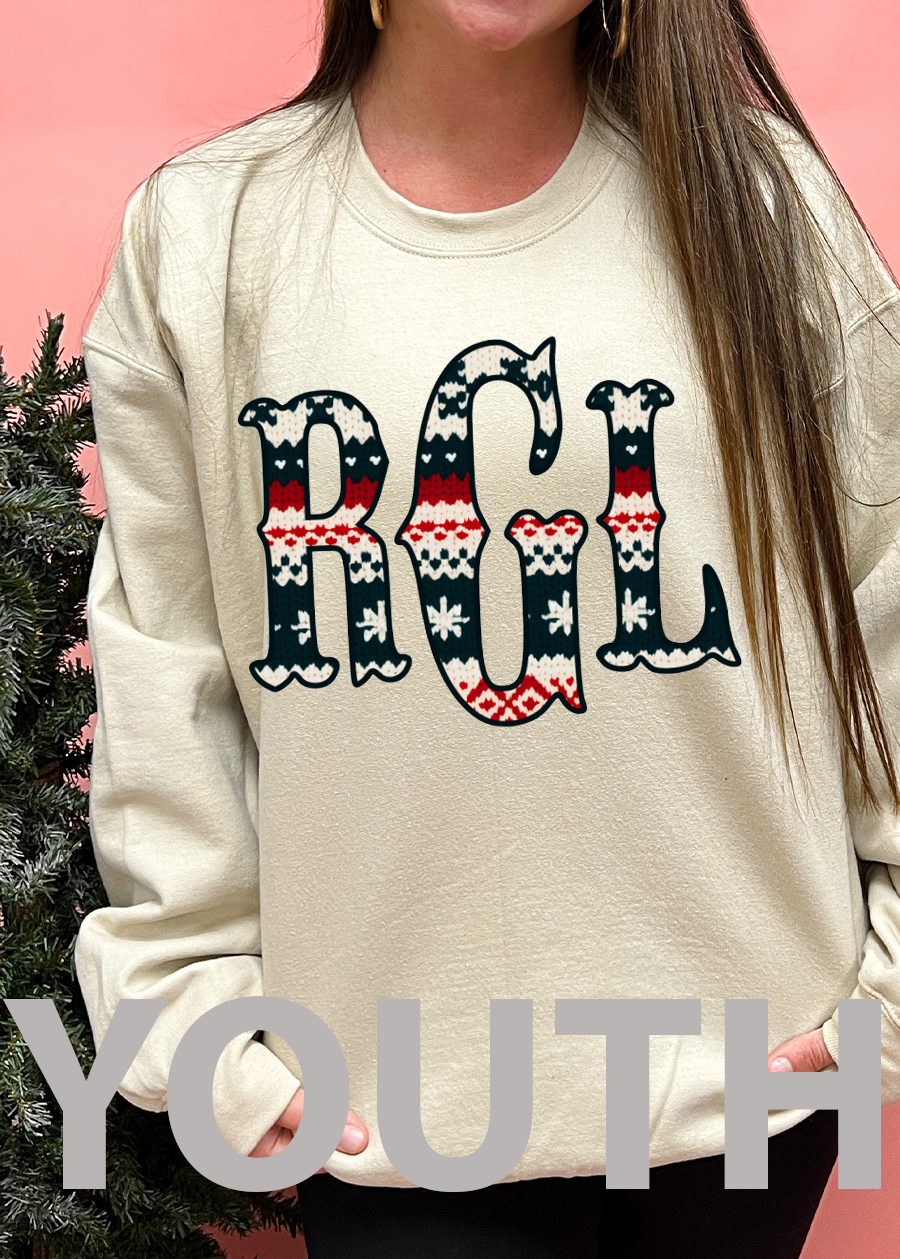 YOUTH Ski Sweater Monogram Crewneck Sweatshirt