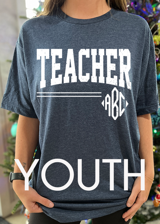 Load image into Gallery viewer, Youth Teacher Monogram Tee

