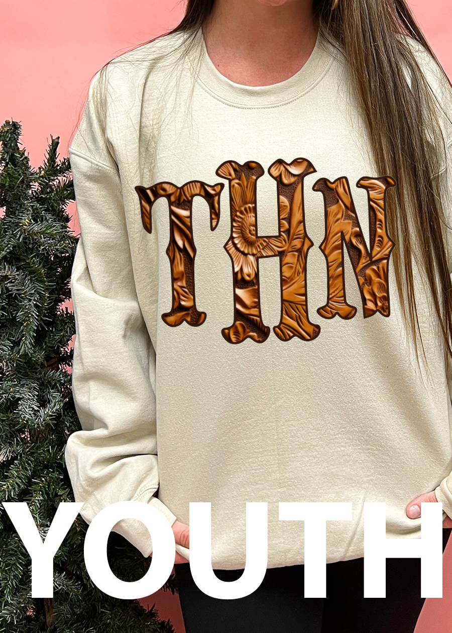 YOUTH Tooled Monogram Crewneck Sweatshirt