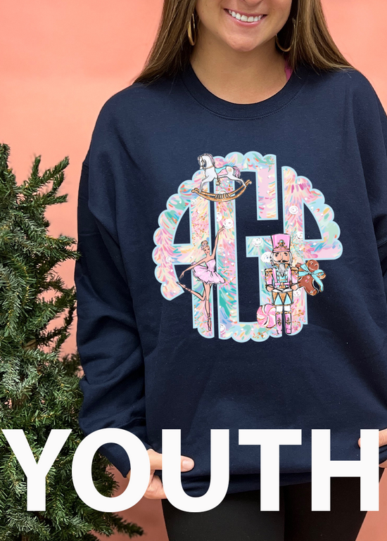 YOUTH Winter Wonderland Monogram Crewneck Sweatshirt