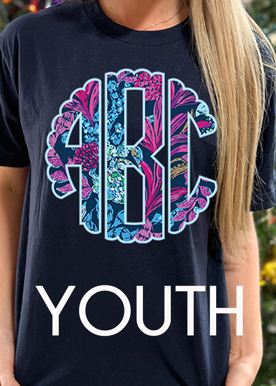 Youth Lilly Scalloped Monogram Tee