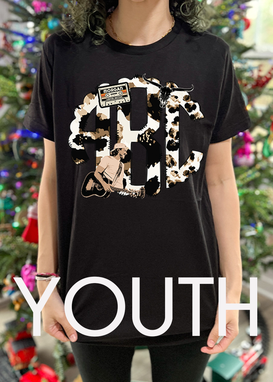 Load image into Gallery viewer, Youth MW Scalloped Monogram Tee
