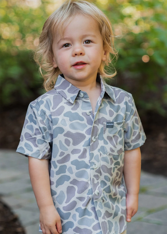 Youth Performance Button Up - Classic Deer Camo