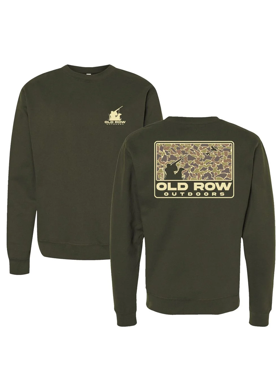 The Duck Dog 80s Camo Crewneck - Army
