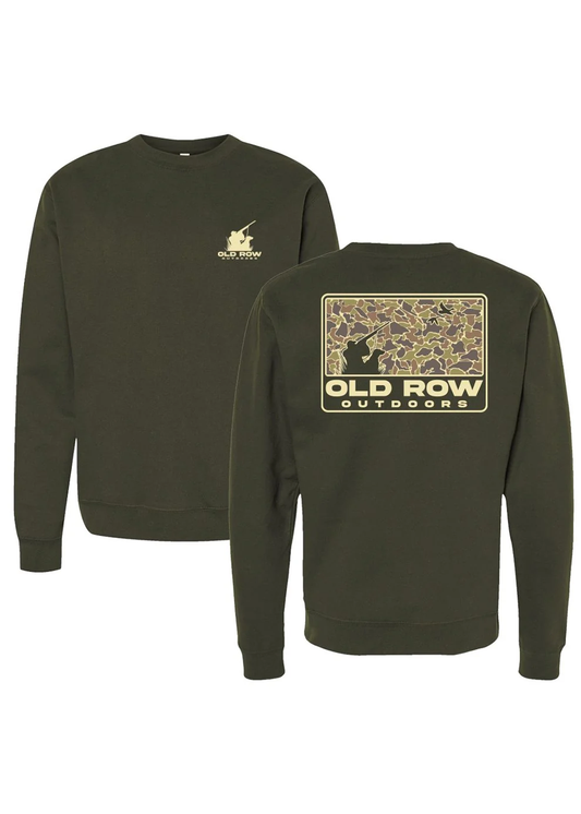 The Duck Dog 80s Camo Crewneck - Army