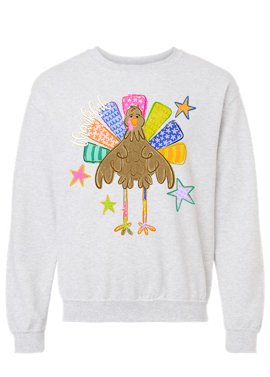 ADULT Thankful Colorful Turkey