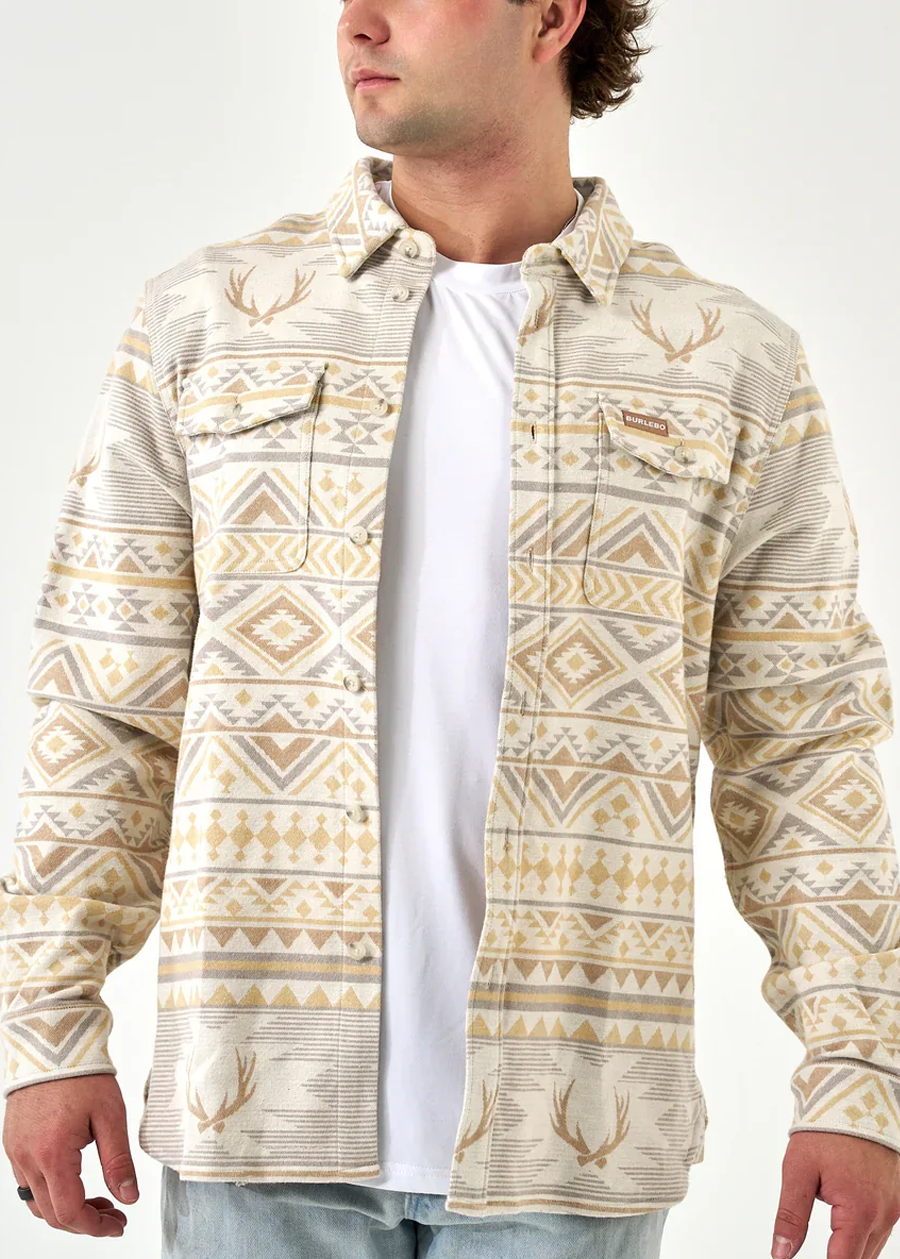 Vintage Heavyweight Flannel - Whitetail Aztec Cream