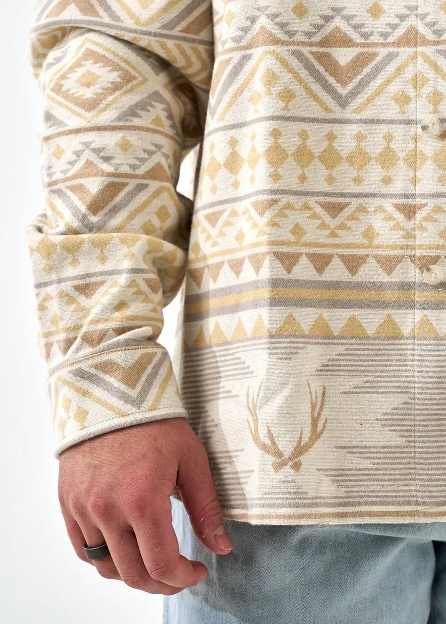 Vintage Heavyweight Flannel - Whitetail Aztec Cream