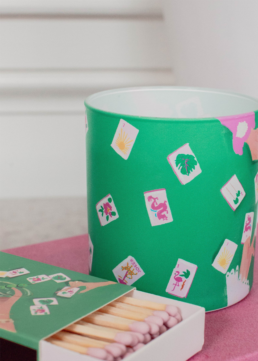 Bams Club Mahjong Candle by Rebecca Illustrated