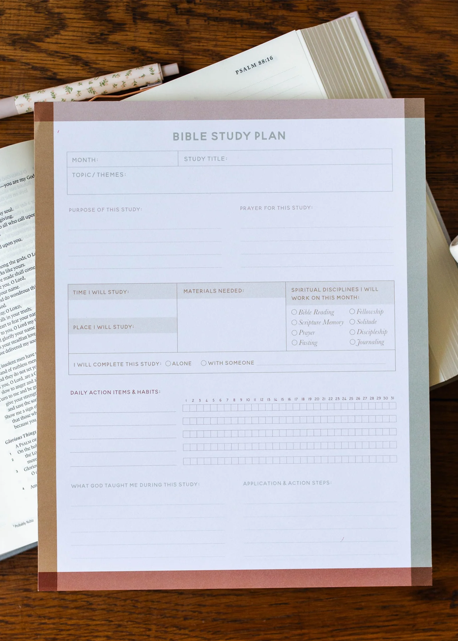 Bible Study Planner Pad