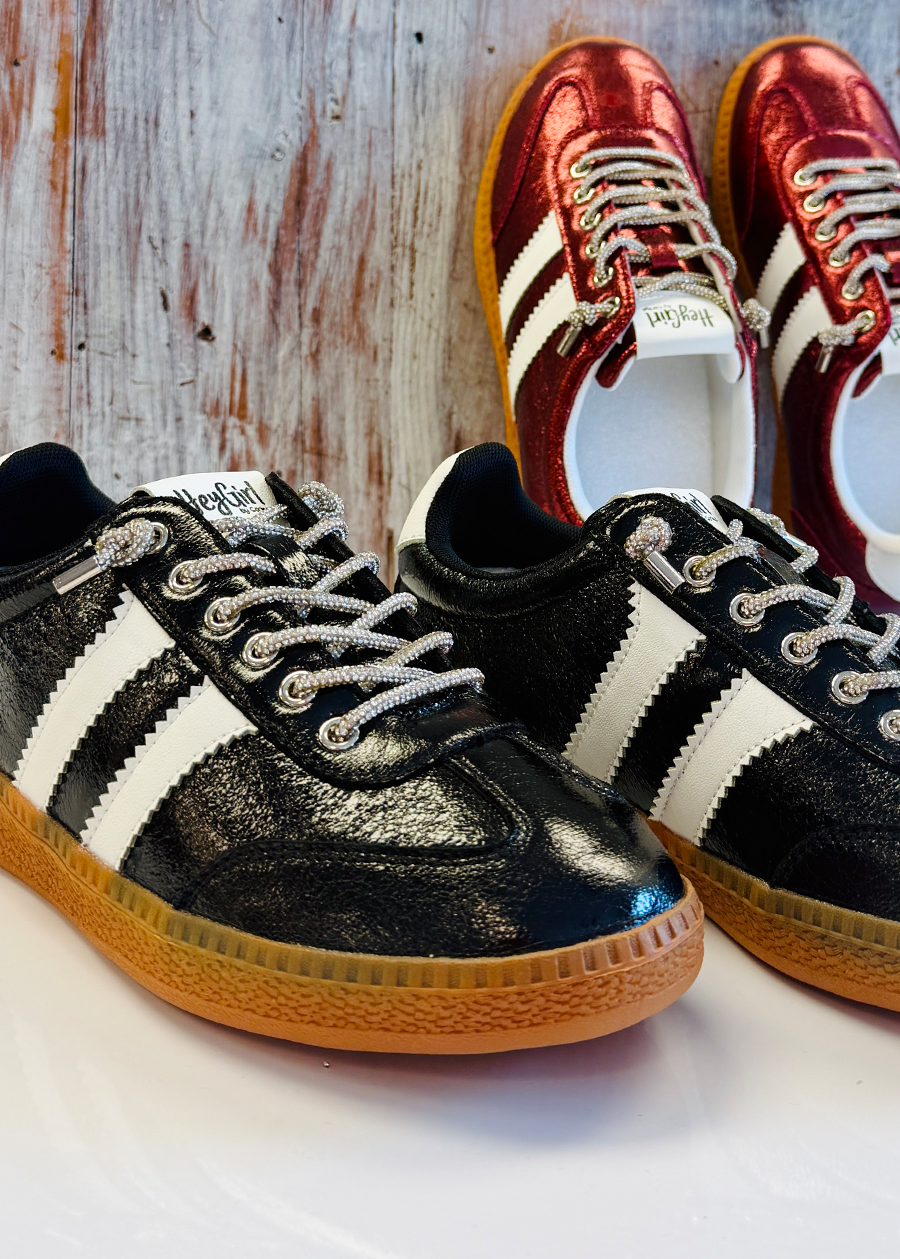 Corky Heads Up Sneaker-Black Metallic