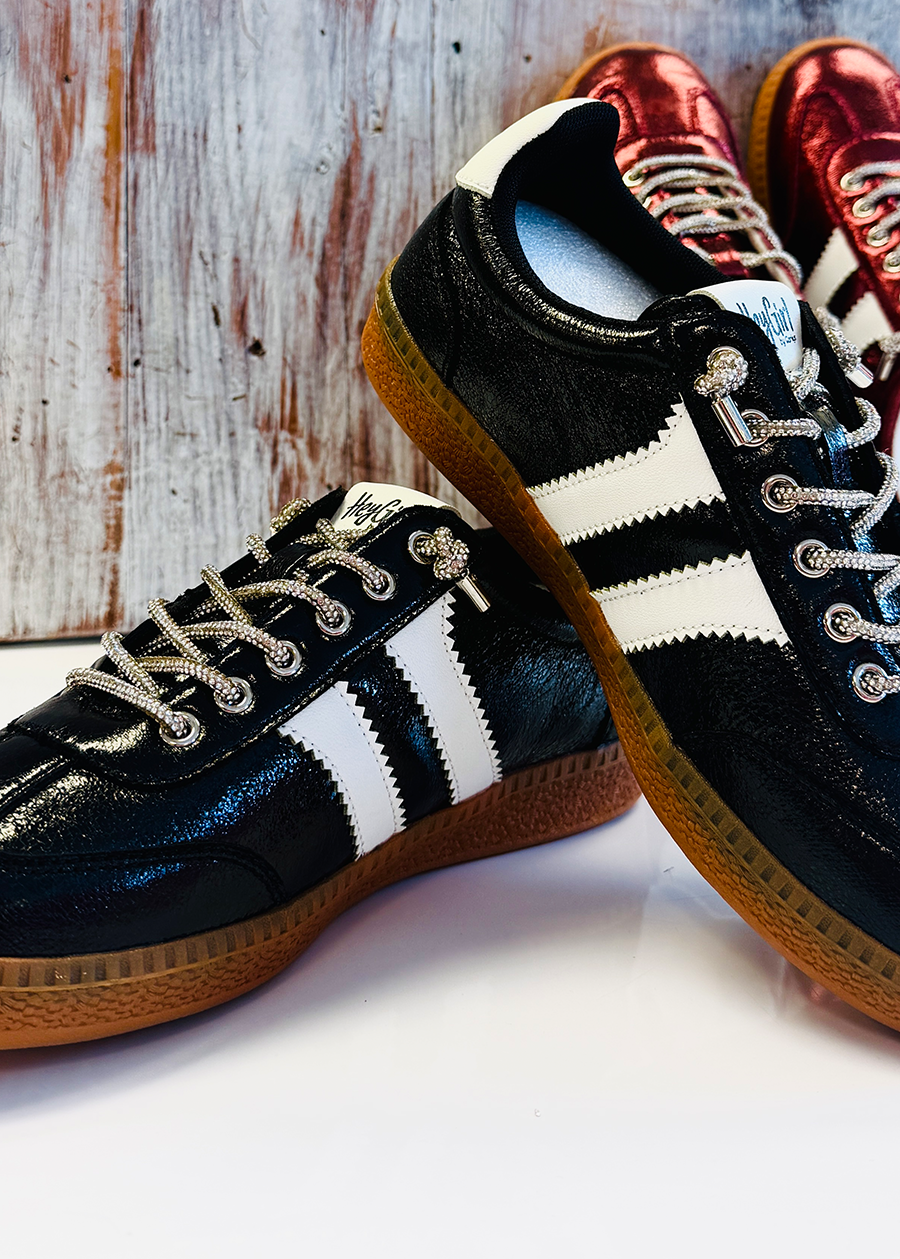 Corky Heads Up Sneaker-Black Metallic