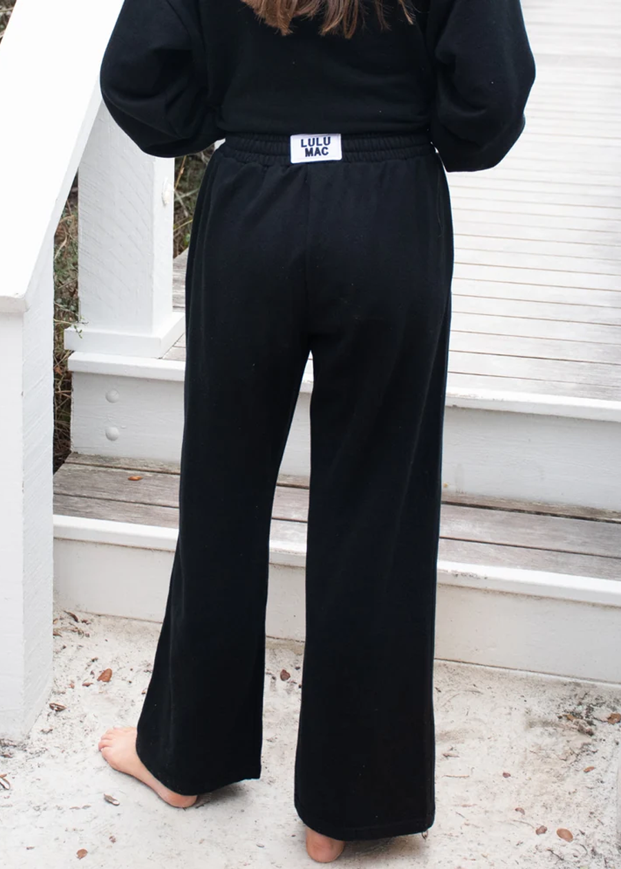 LULU MAC Terry Cloth Pant - Black