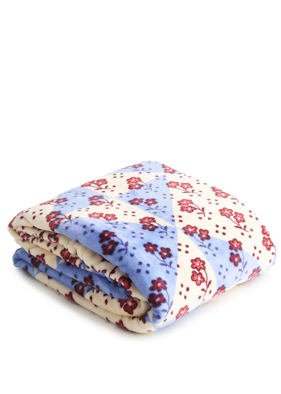 Plush Throw Blanket-Rachel Ditsy Patchwork
