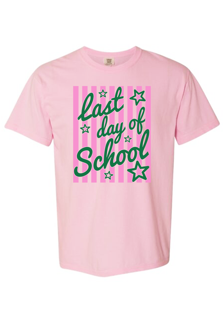 ADULT Striped Last Day of School COMFORT COLORS Tee