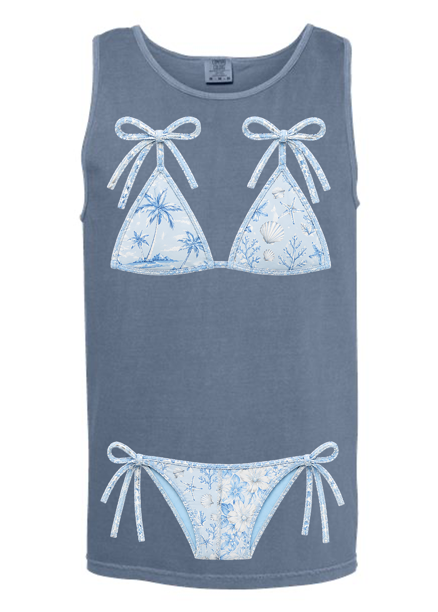 ADULT Comfort Colors Blue Kini Tee & Tank