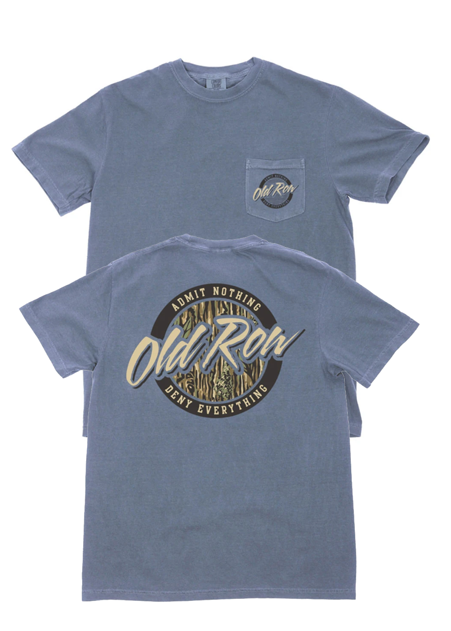 Camo Circle Logo Pocket Tee - Blue Jean