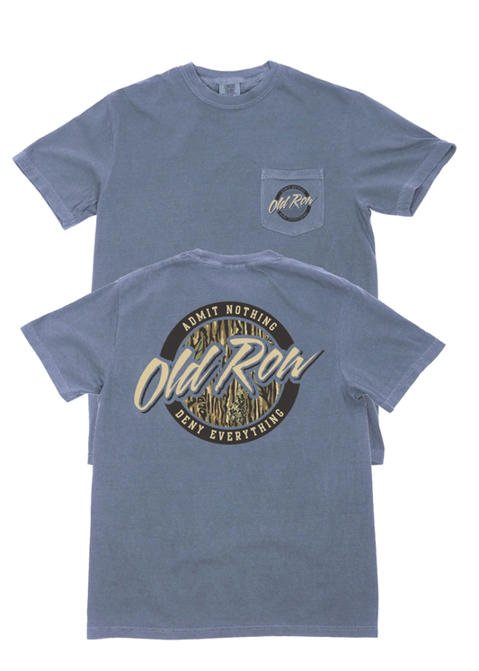 Camo Circle Logo Pocket Tee - Blue Jean