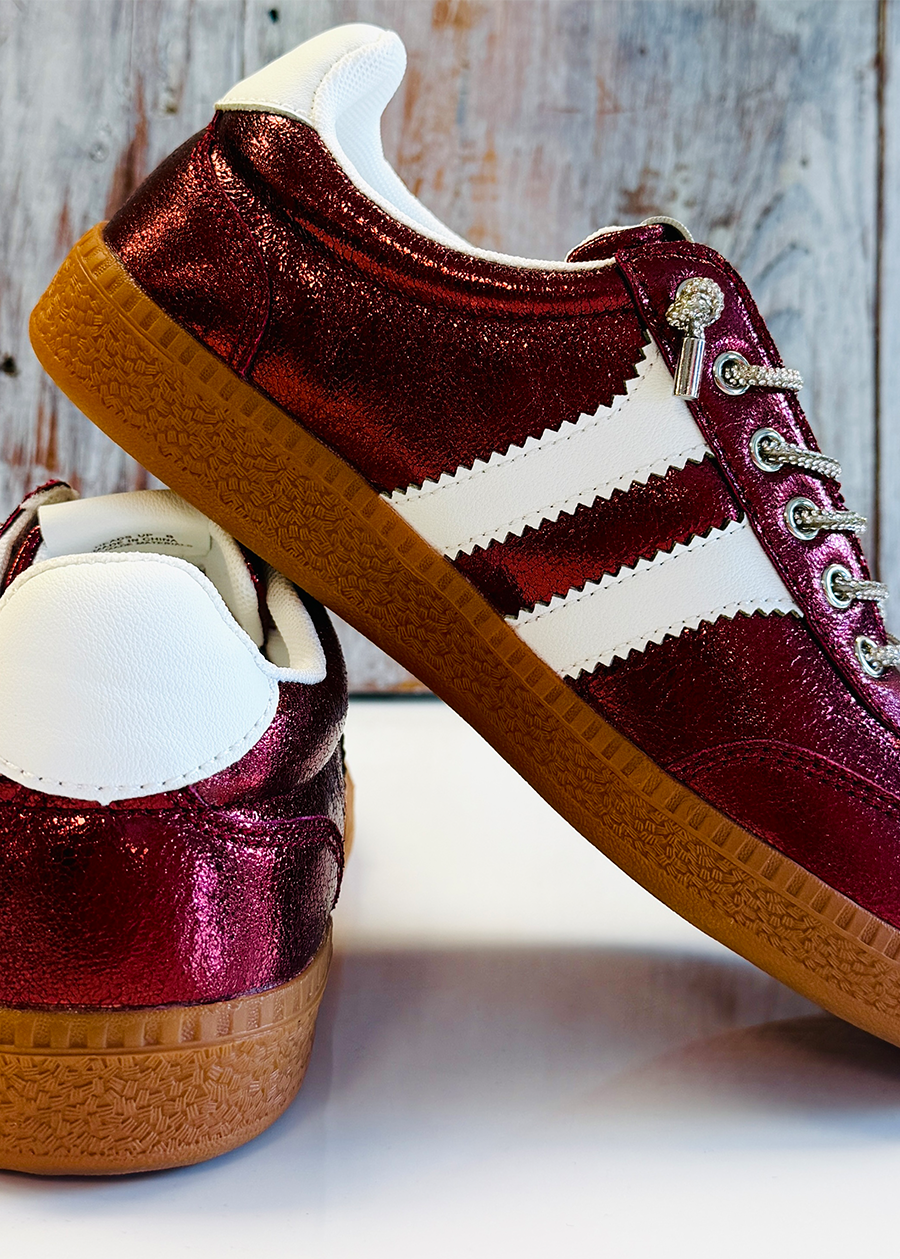 Corky Heads Up Sneaker-Burgundy Metallic