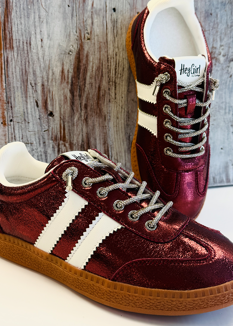 Corky Heads Up Sneaker-Burgundy Metallic