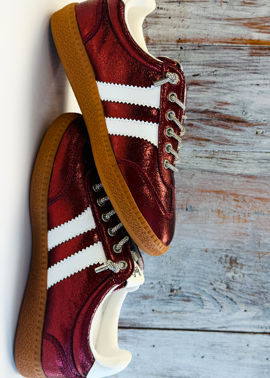 Corky Heads Up Sneaker-Burgundy Metallic