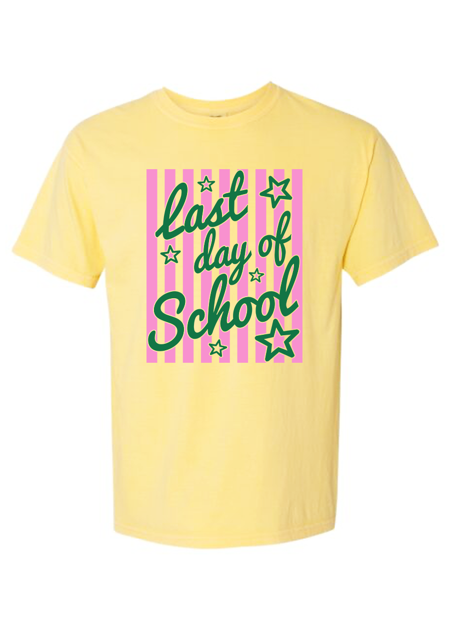 ADULT Striped Last Day of School COMFORT COLORS Tee