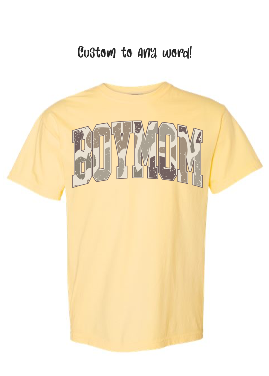 ADULT Custom Camo Word COMFORT COLORS Tee