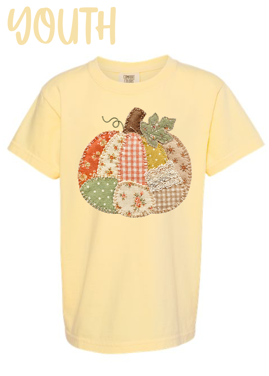 YOUTH Patchwork Pumpkin Comfort Colors Tee