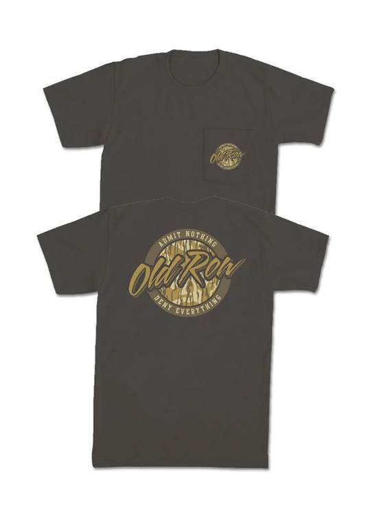 80s Camo Circle Pocket Tee - Charcoal