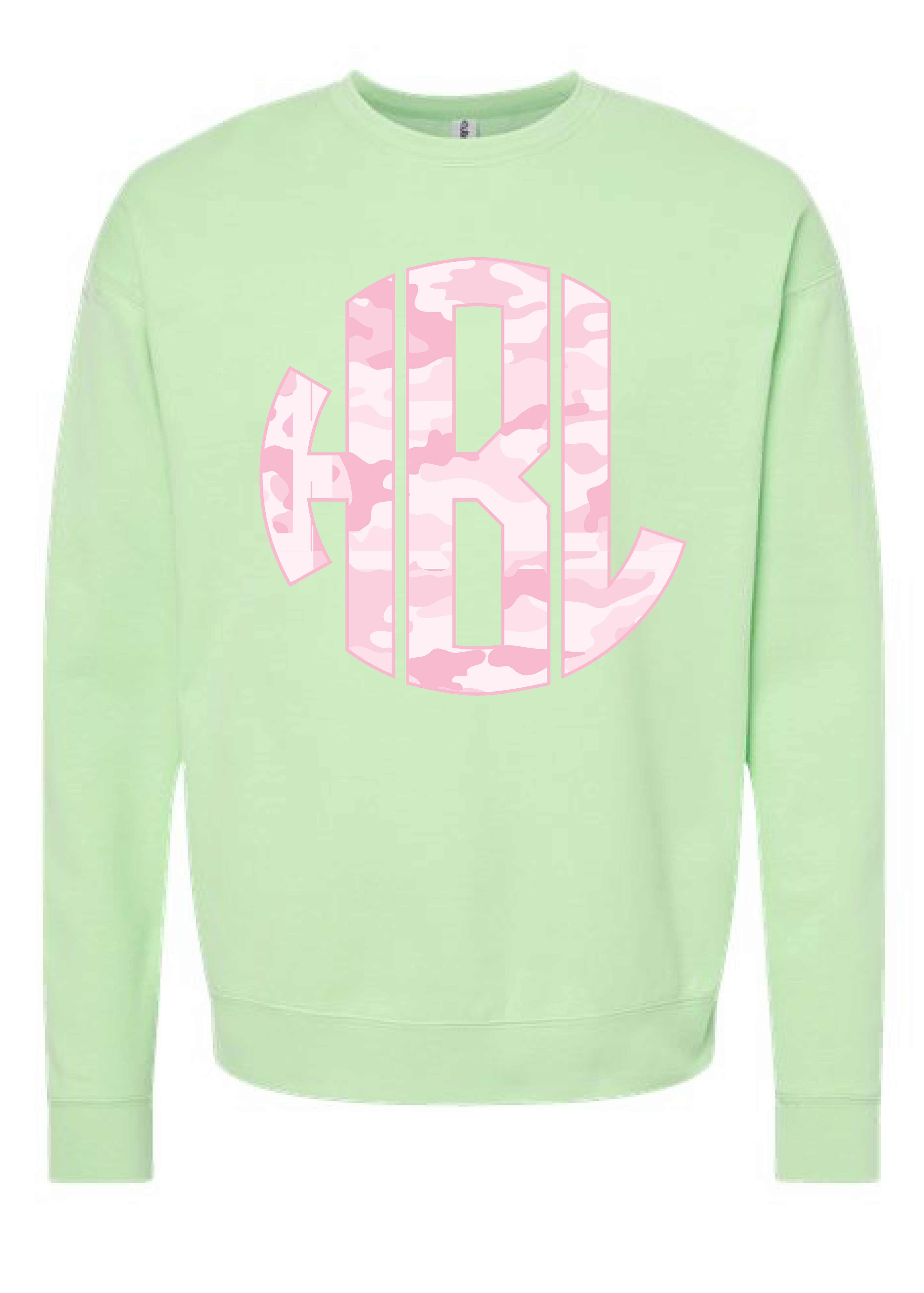Pink Camo Monogram Crewneck Sweatshirt