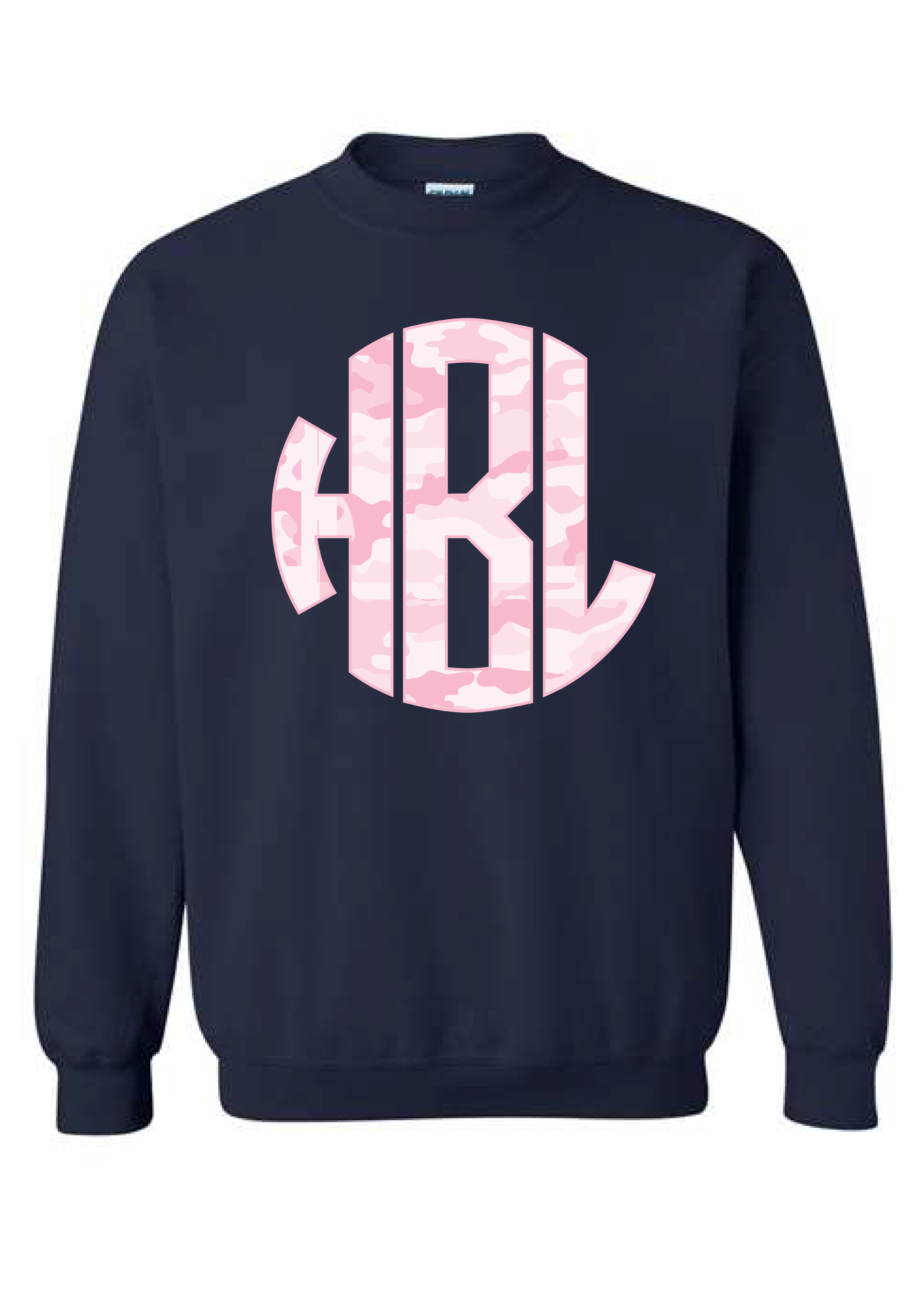 Pink Camo Monogram Crewneck Sweatshirt